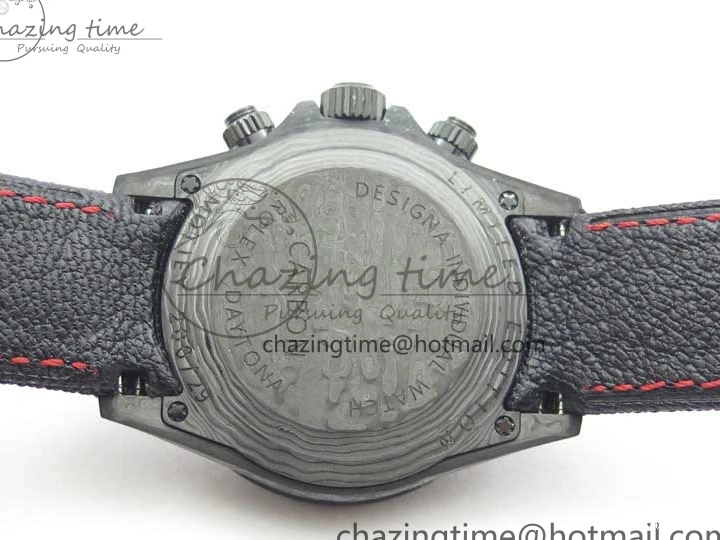 1218 WrinkleFree Daytona DIW Carbon OMF Best Edition Carbon Black Dial Red Hand on Black Nylon Strap A 2846